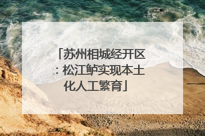 苏州相城经开区：松江鲈实现本土化人工繁育