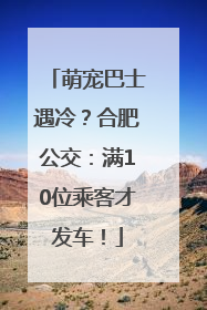 萌宠巴士遇冷？合肥公交：满10位乘客才发车！