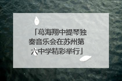 葛海翔中提琴独奏音乐会在苏州第六中学精彩举行