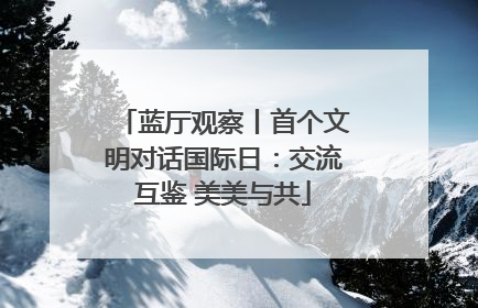 蓝厅观察丨首个文明对话国际日：交流互鉴 美美与共