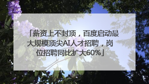 薪资上不封顶，百度启动最大规模顶尖AI人才招聘，岗位招聘同比扩大60%