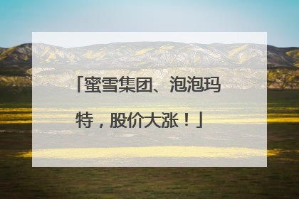 蜜雪集团、泡泡玛特，股价大涨！