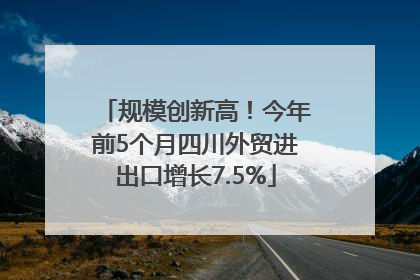 规模创新高！今年前5个月四川外贸进出口增长7.5%