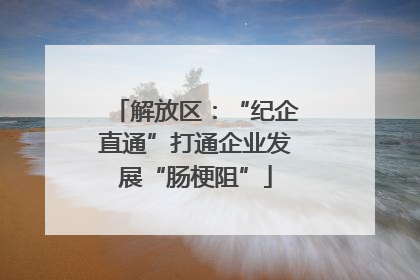 解放区：“纪企直通”打通企业发展“肠梗阻”