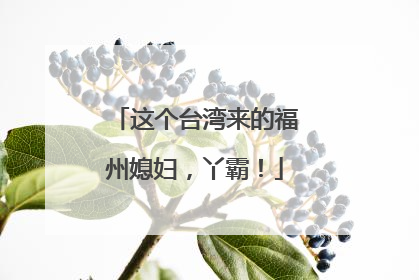 这个台湾来的福州媳妇，丫霸！