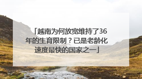 越南为何放宽维持了36年的生育限制？已是老龄化速度最快的国家之一