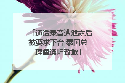 通话录音遭泄露后被要求下台 泰国总理佩通坦致歉