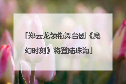 郑云龙领衔舞台剧《魔幻时刻》将登陆珠海