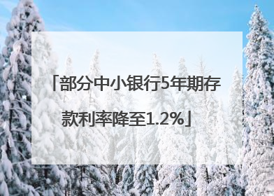 部分中小银行5年期存款利率降至1.2%