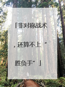 非对称战术，还算不上“胜负手”