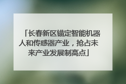长春新区锚定智能机器人和传感器产业，抢占未来产业发展制高点
