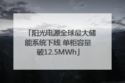 阳光电源全球最大储能系统下线 单柜容量破12.5MWh