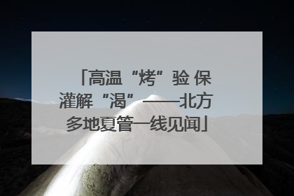 高温“烤”验 保灌解“渴”——北方多地夏管一线见闻