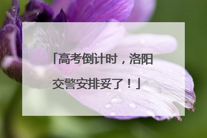 高考倒计时，洛阳交警安排妥了！