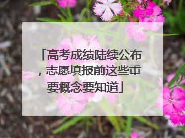 高考成绩陆续公布，志愿填报前这些重要概念要知道