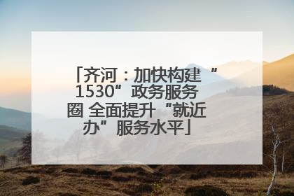 齐河：加快构建“1530”政务服务圈 全面提升“就近办”服务水平