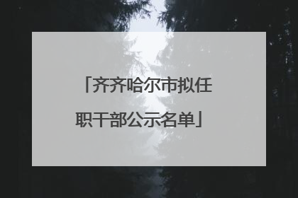 齐齐哈尔市拟任职干部公示名单