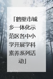 鹤壁市城乡一体化示范区各中小学开展学科素养系列活动