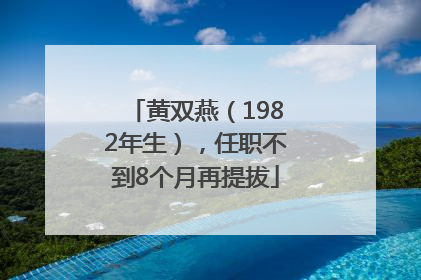 黄双燕（1982年生），任职不到8个月再提拔