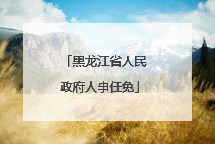 黑龙江省人民政府人事任免