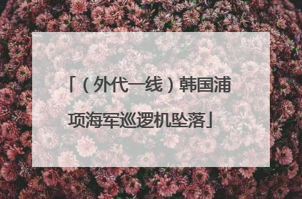 （外代一线）韩国浦项海军巡逻机坠落