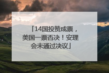 14国投赞成票，美国一票否决！安理会未通过决议