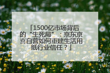 1500亿市场背后的“生死局”：京东京喜自营如何重建生活用纸行业信任？