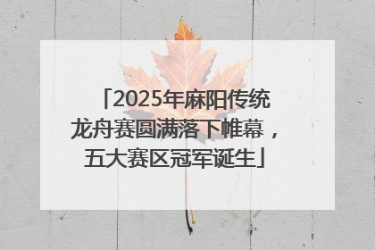 2025年麻阳传统龙舟赛圆满落下帷幕，五大赛区冠军诞生