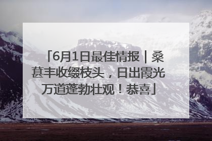 6月1日最佳情报｜桑葚丰收缀枝头，日出霞光万道蓬勃壮观！恭喜