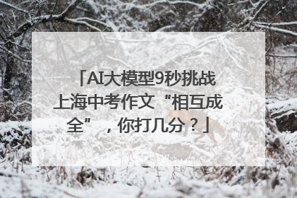 AI大模型9秒挑战上海中考作文“相互成全”，你打几分？